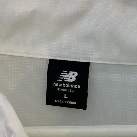 New Balance Color Block‎ Windbreaker Jacket White Yellow Blue Full Zip Front L - Picture 3 of 9